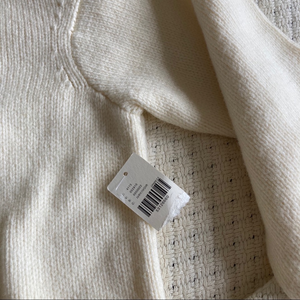Anthropologie open shoulder white sweater, NWT - Picture 9 of 14